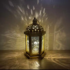 Metal Gold Lantern for Eid Mubarak Muslim Festive Ramadan Decorations | Premium Quality Decoratives for Home Indoors, Outdoors, Parties, Housewarming, Gifting, Loved Ones, Large - Image 2