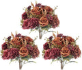 GTIDEA 6 Pcs Artificial Fall Flowers Silk Fall Bouquet Fake Rose Orange by GTIDEA