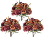 GTIDEA 6 Pcs Artificial Fall Flowers Silk Fall Bouquet Fake Rose Orange by GTIDEA