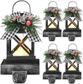 Therwen 4 Pcs Christmas Stocking Holders Lantern, LED, Classic, Black by Therwen