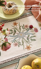 ISAENNE Designer Vintage Linen Extra Long Table Runner,118"x12"-Serenity F - Image 4