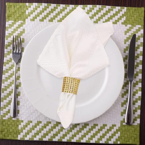 Gold Napkin Rings Set - 300 Rhinestone Crystal Napkin Rings for Wedding, Dinner, Parties & DIY Decoration - Image 4