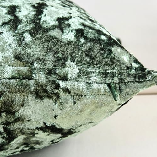 Premium Series, Crushed Velvet Throw Pillow Covers, Luxury Thick Cushion Cases for Home Decor, Olive Green, 18x18 Inch, Covers Only - Image 3