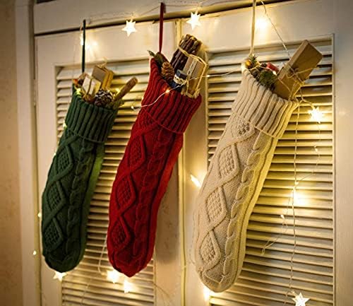 Fesciory Christmas Stockings 6 Pack, 18 Inch Large Cable Knit Xmas Decor - Image 5