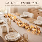Fall Decor Garland with Lights, 6Ft, 30 Warm LED, White Pumpkins - Image 3