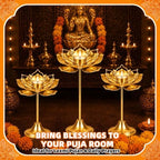 3 Pcs Diwali Lotus Candle Holders, Detachable Tealight Stands for Pooja - Image 4