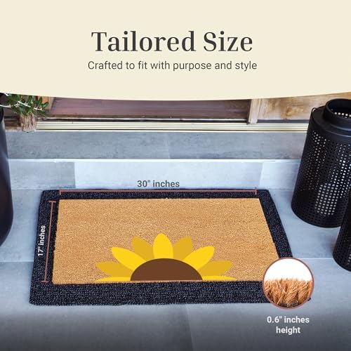 THEODORE MAGNUS Door Mat - Welcome Mat for Front Door with Non-Slip Backing - Durable Spring & Summer Doormat - Perfect for Outside Entrance Matt - Outdoor/Indoor - Golden Glow - 17" x 30" - Image 3