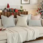 MIULEE Christmas Red Striped Euro Decorative Throw Pillow Covers, 26x26 - Image 3