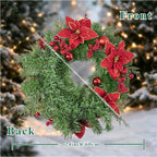 SHACOS Artificial Christmas Wreath 24" Poinsettia Flower Wreaths - Image 3