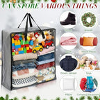 6 Pcs Christmas Wreath Storage Container 26 x 26 x 8.7 Inch Bags, Gray - Image 5