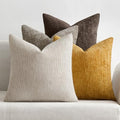 MIULEE Decorative Chenille Fall Pillow Covers Gold Brown 18x18 Pack of 4 by MIULEE