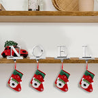 MCEAST Set of 4 Christmas Stocking Holders Noel Metal Stocking Hangers Mantel Hook Hangers Fireplace Stocking Hooks for Christmas Decoration - Image 7