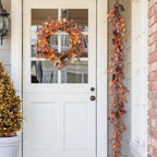 Glitzhome Fall Decor, Fall Garland, 6FT Autumn Eucalyptus Berry Garland, Thanksgiving Harvest Festival Decorations for Outdoor Indoor Home Mantle Porch Wedding Table Wall Arch - Image 3