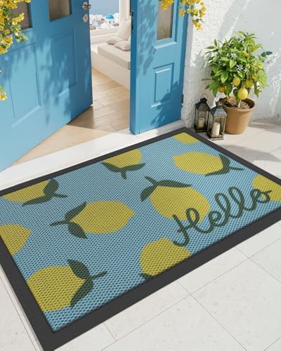 Color&Geometry Outdoor Doormats 32"x60", Yellow- Dirt Trapping, Non-Slip, Durable, Low Profile, Easy Clean, Sturdy Rubber Entry Rug, Front Door Mat for Inside House/Entrance/Entryway by COLORG
