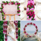 Floweroyal 6 Pack Artificial Flower Garlands 15.8FT Fake Rose Vines Silk Flowers Hanging Rose Ivy for Wedding Arch Party Home Garden Wall Decor (Fuchsia) - Image 4