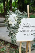 Olalaka Artificial White Wedding Arch Flowers Set of 2 - Image 4