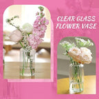 12PCS Bud Vases Set, Glass Vases for Flowers, Modern Cylinder Ribbed Vases for Wedding Centerpiece, Tall Clear Flower Vases in Bulk for Table Shelf, Party(Ribbed) - Image 4
