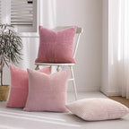 Topfinel Pink Throw Pillow Covers 22x22 Set of 4,Double-Design Decorative Throw Pillow Covers,Dustypink Soft Corduroy Home Decor Cushion Cases for Couch Living Room Bedroom and Sofa(55 * 55 cm) - Image 2