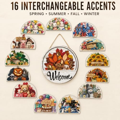 16 Pcs Interchangeable Welcome Sign for Front Door，1set - Image 2