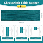 12 Pack Teal 10Ft Cheesecloth Table Runner - Image 2