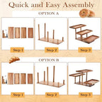 Sintuff 3 Tier Acacia Wood Cupcake Stand, Tiered Dessert Display Tray - Image 4