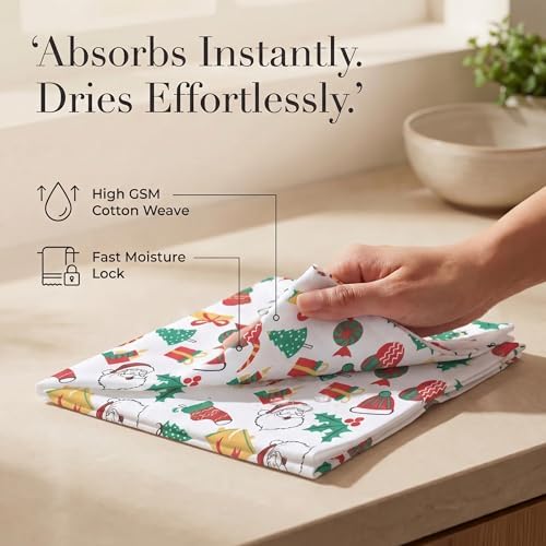 Urban Villa Cloth Napkins Cotton 20x20 (Set of 12) Xmas Print - Image 3
