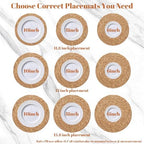 Round Woven Placemats Set of 6, 13.7 Inch Boho Farmhouse Rattan Placemats Rustic Braided Wicker Table Place Mats Chargers for Dinner Plates - Image 3