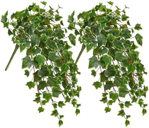 Hollyone 2pcs Artificial Hanging Plants 24" Fake Ivy Vine Faux Ivy Leaves Hanging Plant Greenery for Wall House Room Patio Indoor Outdoor Home Shelf Office Wedding Decor, UV Resistant by Hollyone