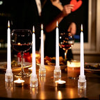 48 PCS Glass Taper Candle Holders Bulk Crystal Candlestick Holders Clear Ribbed Tapered Candle Stick Holder Decor Set for Table Centerpiece Wedding Party Advent Christmas Home Decoration (48, Clear) - Image 4
