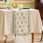 ISAENNE Designer Vintage Linen Table Runner,71"x12"-Serenity B - Image 2