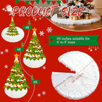 Christmas Tree Skirt 60 Inch White - Fluffy Faux Fur Christmas Tree Mat & Decoration for Indoor Outdoor Use - Image 4
