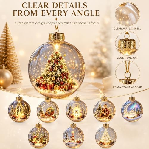 Glowing Christmas Story Ornaments, 9-Piece Light Up Mini Scene Set (Set C) - Image 5