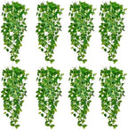 Fake Hanging Plants Vines(8pcs)for Room Decor, Artificial Ivy Greenery Garlands for Home Bedroom Living Aesthetic Kitchen Office Wall Patio Bookshelf,Indoor,Outdoor Farmhouse Decorations(No Basket) by Unknown