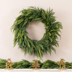 Glitzhome 25" D Christmas Norfolk Pine Wreath, Artificial Greenery Wreath Mixed PE Dripping with Pinecones, Christmas Wreaths for Front Door, Wall, Windows, Home, Outdoor, Xmas Decorations by Glitzhome