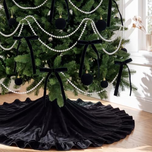 Riceshoot 63 Pcs Black Velvet Christmas Tree Decorations Set - Image 4