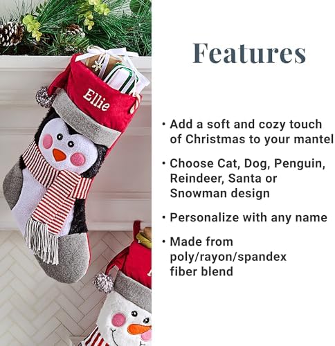 Let's Make Memories Personalized Christmas Stocking - Stockings for Family - Embroidered Name - Custom Christmas Decor - 8”x19” - Plush Friends - Reindeer - Image 5