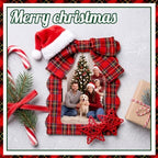 60 Pcs Scalloped Christmas Picture Frames 4x6 Bulk Tartan Plaid Photo Frame - Image 3