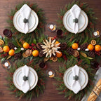 Christmas Round Placemat Set of 12 Artificial Cedar Wreath Charger - Image 5