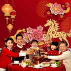 AOFOTO 12x8ft Happy Chinese New Year Backdrop China Spring Festival Lunar Year of The Horse Decoration Banner Paper Cut Flowers CNY Lanterns 2026 Background Party Supplies Photoshoot Studio Props - Image 4