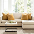 MIULEE Soft Decorative Chenille Pillow Covers Gold 18x18 Pack of 4 - Image 4