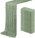 16 Pack Sage Green Cheesecloth Table Runner 20 x 120 inch Gauze Table Runners 10 FT Long,Semi Sheer Boho Cheese Cloth Fabric Table Runner Bulk for Wedding,Party,Baby Shower,Bridal Shower Decoration by ACSUIT