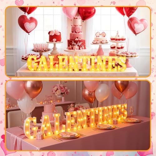Aurelema Sukkot Large LED Letter Sign LED Lights, Galentines, 8.27 Inches - Image 6