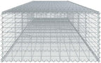 vidaXL Gabion Basket with Cover 196.9"x39.4"x19.7" Galvanized Iron - Image 6