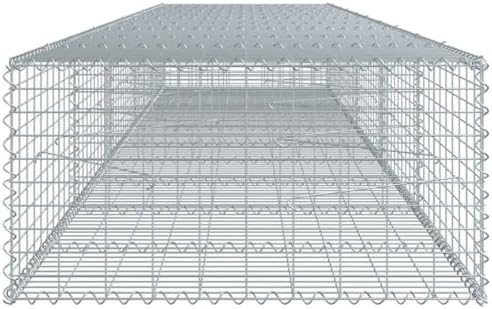 vidaXL Gabion Basket with Cover 196.9"x39.4"x19.7" Galvanized Iron - Image 6