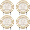Sieral 4 Set Islamic Allah Gift Table Decoration Ceramic Ramadan Table Decoration Arabic Porcelain Plate with Stand for Display Inspirational Mubarak Plaque Allah Poem Design for Room Home Desk by Sieral