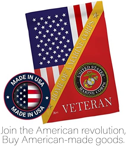 Home of Marine Corps Garden House Flag - Kit Armed Forces USMC Semper Fi United State American Military Veteran Retire Official - Decoration Banner Small Yard Gift Double-Sided Made in USA 28 X 40 - Image 5