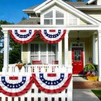6 Pack 1.5x3 Ft USA Pleated Fan Flag, American Bunting Flag Patriotic Half Fan Banner 4th of July Decorations Outdoor Memorial Day Decor Fourth July Independence Day Outside Red White and Blue Decor - Image 5