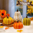 Wesiti 4 Pcs Fall Resin Pumpkin Figurine Large Tabletop Decor - Image 4
