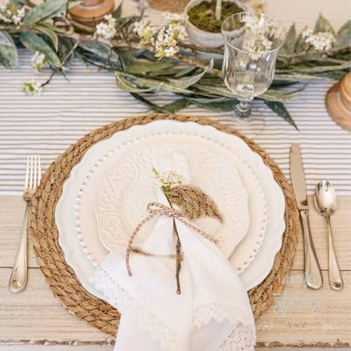 Round Woven Placemats Set of 8, 12 Inch Boho Farmhouse Rattan Placemats Rustic Braided Wicker Table Place Mats Chargers for Dinner Plates - Image 5