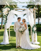 40 inch 2 Pack Faux Wedding Arch Flowers, Ivory White Floral Swag - Image 6